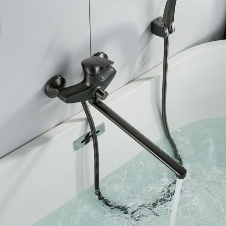 Смеситель для ванны Shevanik S5022T, оружейная сталь