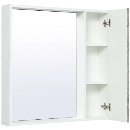 Зеркало со шкафом Runo Манхэттен 75 4620750028954 Белое Серый бетон