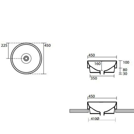 KERASAN Cento раковина круглая, чаша 45см , белая, артикул 355701