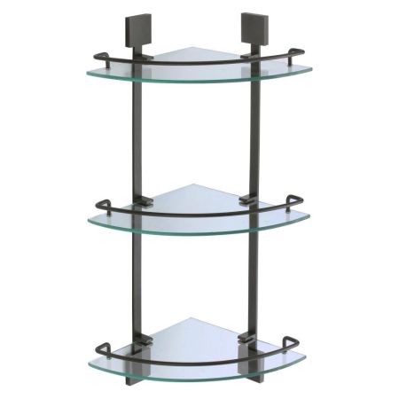 Полка угловая стеклянная Savol S-065322H-3, черный, артикул S-065322H-3