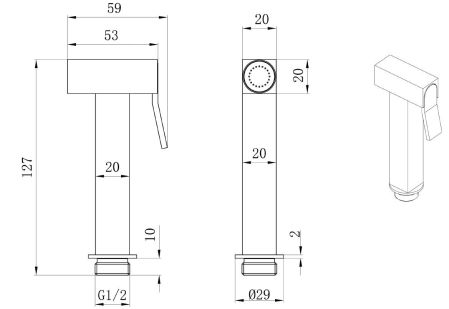 Гигиенический душ Allen Brau Infinity 5.21A05-31 черный матовый, артикул 5.21A05-31