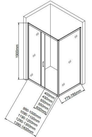 Душевая дверь Aquanet SD-1000A 100, прозрачное стекло, артикул SD-1000A