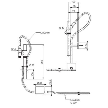 Fima Carlo Frattini Outdoor Комплект для душа с настенным кронштейном INGIRO, цвет: нержавеющая сталь Fima Carlo Frattini Outdoor Комплект для душа с настенным кронштейном INGIRO, цвет: нержавеющая сталь