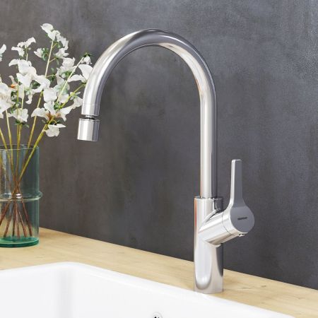 310722000 Eclipse, смеситель для кухни с двухрежимным регулируемым аэратором, хром, артикул 310722000