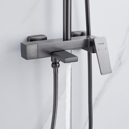 Душевая система Shevanik S8936T, оружейная сталь, артикул S8936T