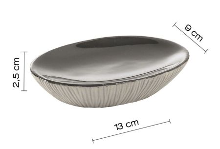 Gedy Naomi, настольная керамическая мыльница, цвет серая керамика, артикул NO11(08)