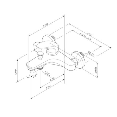 Смеситель для ванны AM.PM Chic F8210064 Хром, артикул F8210064