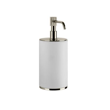 GESSI VENTI20 Дозатор для жидкого мыла настольный, цвет белый, фурнитура Nickel PVD, артикул 65437#720