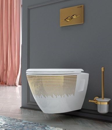 Клавиша смыва Creavit Ufo GP1006.00 Золото матовая, артикул GP1006.00