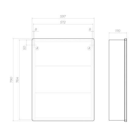 Зеркальный шкаф VIGO Geometry 220, 60 см, артикул 220