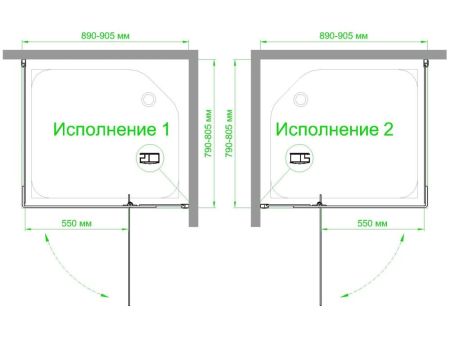 Душевой уголок Royal Bath  RB  HPVD-T-CH 90х80х200 (прозрачное), артикул RB8090HPVD-T-CH