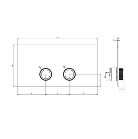 GESSI VENTI20 Клавиша смыва для унитаза двойная, для инсталляций Viega, цвет Finox Brushed Nickel, артикул 54653#149