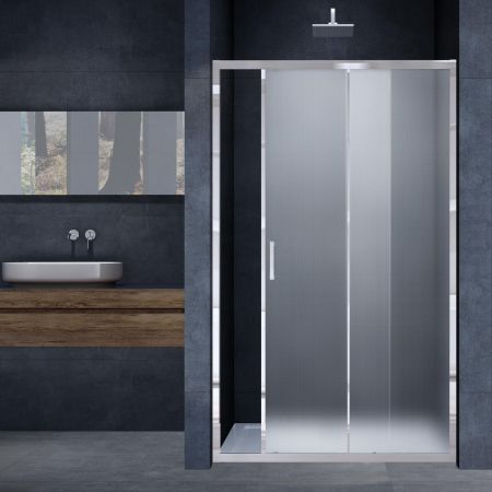 Душевая дверь Alpha VDS-3AL130MT, 1300, хром, стекло текстурное, артикул VDS-3AL130MT