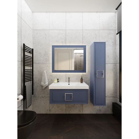 Тумба под раковину подвесная La Fenice Cubo FNC-01-CUB-BG-80, синяя, артикул FNC-01-CUB-BG-80