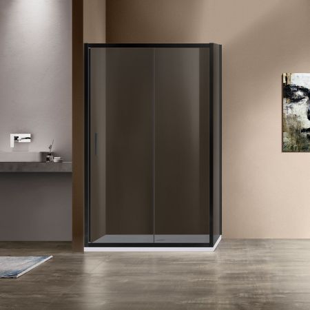 Душевые уголки Vincea Душевой уголок Garda VSR-1G9012CGB, 1200*900, черный, стекло тонированное, , шт, артикул VSR-1G9012CGB