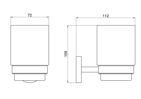 Стакан с держателем AQUATEK, матовый черный AQ4604MB БЕТТА, артикул AQ4604MB