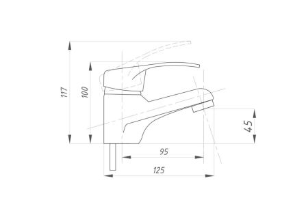 Смеситель для раковины ПРОФСАН КОМПЛЕКТАЦИЯ тип См-УмОЦБА (PSM-104-5), артикул PSM-104-5