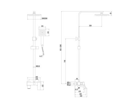 Душевая система Fmark FS8645-1C, матовое золото, артикул FS8645-1C