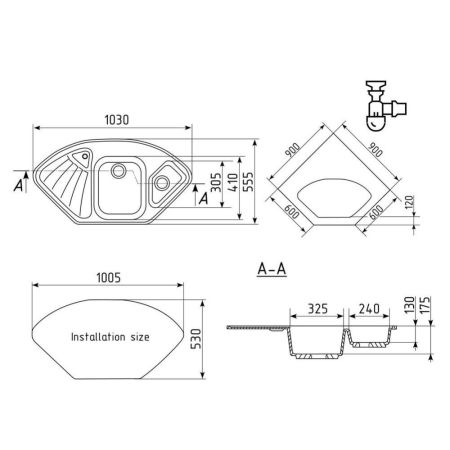 Кухонная мойка Ulgran U-501-302, песочный, артикул U-501-302