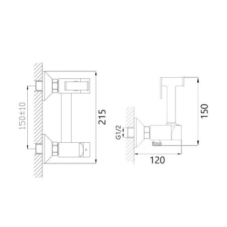 Гигиенический душ со смесителем Maretti Project Black PB30RN69, черный, артикул PB30RN69
