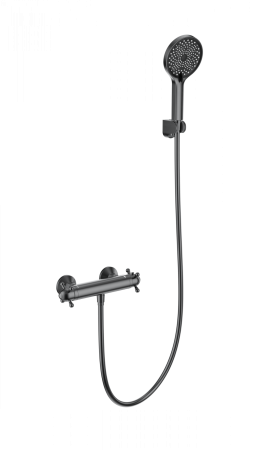 Смеситель для душа с термостатом WONZON & WOGHAND Strato, Темный графит (WW-B2048-A-BGG), артикул WW-B2048-A-BGG