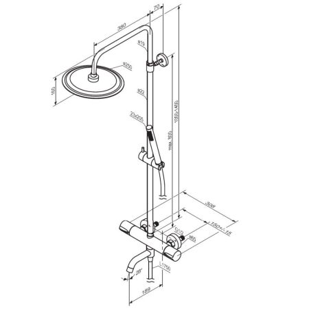 936810000 Scandinavian Pure душевая система с ванно душевым ТМС смесителем, хром, артикул 936810000