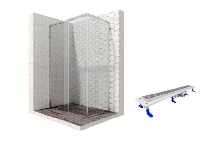 Душевой уголок Ambassador Queen 11011106L-ST3, прямоугольный, линейный трап, 120х80, артикул 11011106L-ST3