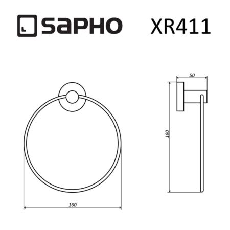 Полотенцедержатель X-ROUND кольцо, хром, Sapho, артикул XR411