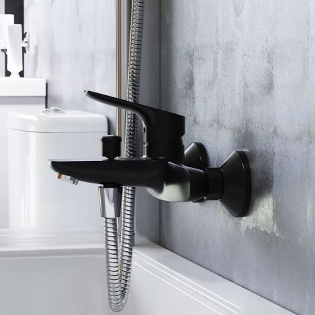 771000301 Jupiter, смеситель для ванны и душа, черный, артикул 771000301