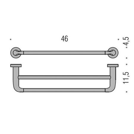 Colombo Basic Полотенцедержатель двойной 46 смм, цвет: хром, артикул B2788.CR
