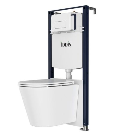 Комплект 3в1: подвесной унитаз, инсталляция и белая клавиша смыва IDDIS Calipso Q (CAQPO1GWi73), артикул CAQPO1GWi73