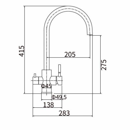 Смеситель для кухни FASHUN A54309-B, сатин