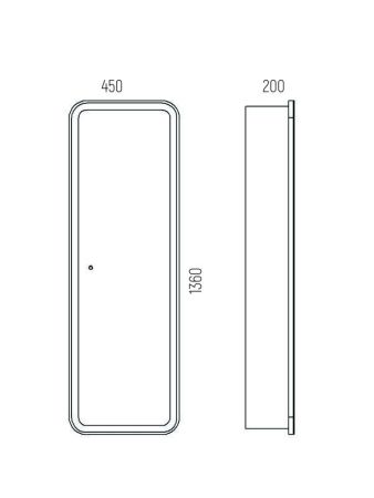 Зеркало-пенал LED "Кадиллак 450" универсальное, сенсор, артикул SD-00001322