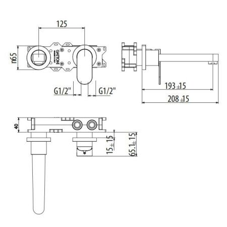 Gattoni H2Omix7000 Смеситель встроенный для раковины, на 2 отв.с GBOX,  цвет хром Gattoni H2Omix7000 Смеситель встроенный для раковины, на 2 отв.с GBOX,  цвет хром