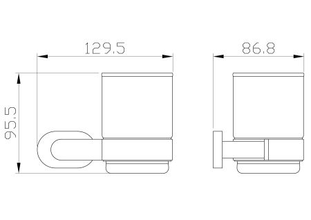Стакан для зубных щеток с держателем WONZON & WOGHAND FIRST, Хром (WW-8421), артикул WW-8421