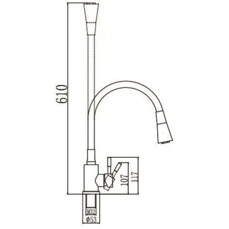 Смеситель для кухни Savol S-3002HM, черный