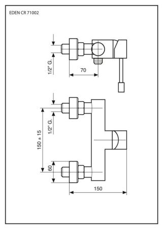 Emmevi Eden, однорычажный смеситель для душа без набора для душа, цвет хром, артикул 71002/CR