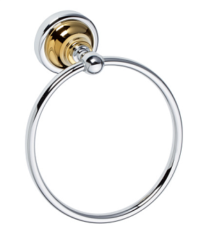 Полотенцедержатель Retro кольцо 160x190x65мм, золото/хром