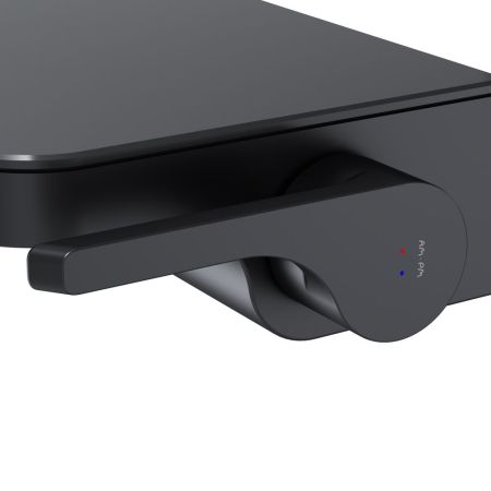 F8F72722 Func, встраиваемый смеситель на раковину с полкой и каскадным изливом, черный, артикул F8F72722