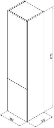 Шкаф-пенал Aquanet Алвита 35 серый антрацит, артикул 00240197
