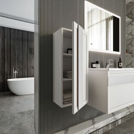 Шкаф навесной Бриклаер БЕРЛИН 90 см, белый, артикул 4627125416118