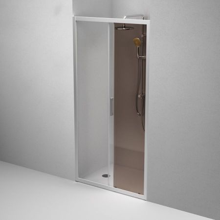 W90G-100-1-195MBr Gem Solo Дверь душевая 100х195, стекло бронзовое, профиль матовый хром, артикул W90G-100-1-195MBr