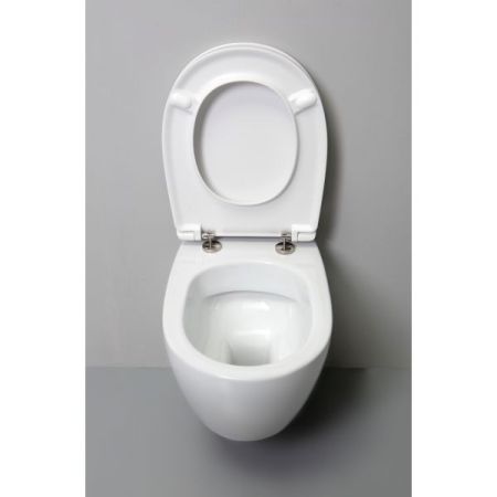 White Ceramic Basic, подвесной безободковый унитаз c крепежом, 50x36x26h см, цвет кофейный матовый, артикул W0203CF