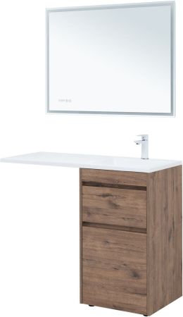 Тумба под раковину Aquanet Токио 48 дуб веллингтон (напольная 2 ящика), артикул 00333647