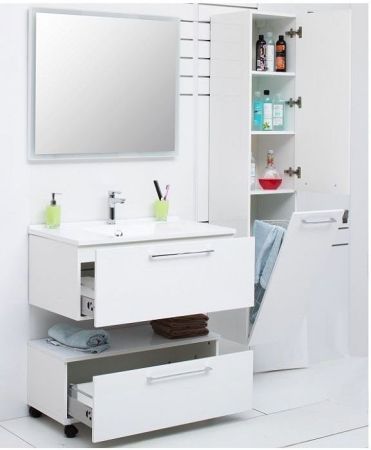 Шкаф-пенал De Aqua Тока 1БК 35 R белый, артикул 00167295