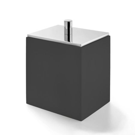 3SC BeMood Black Контейнер с крышкой настольный 10хh12,5х8 см, цвет черный/хром, артикул BEMN48ASL