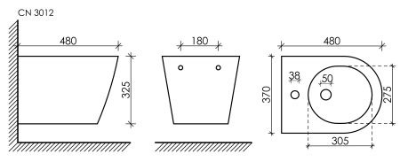 Подвесное биде CN3012, артикул CN3012
