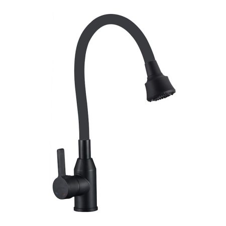 Смеситель для кухни с гибким изливом и режимом душ Fmark FS8266H-01, черный, артикул FS8266H-01