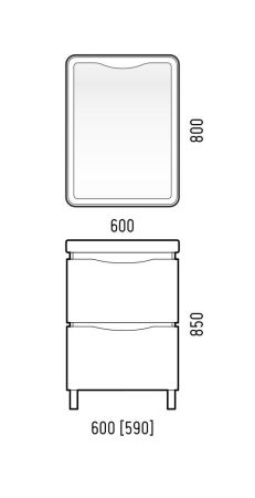 Тумба "Бостон 60 Z2", антик, Сомо 60, артикул SD-00000801