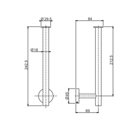 Fima Carlo Frattini Spillo Steel Держатель для т/б., подвесной, цвет: нержавеюшая сталь, артикул F6095/2INOX